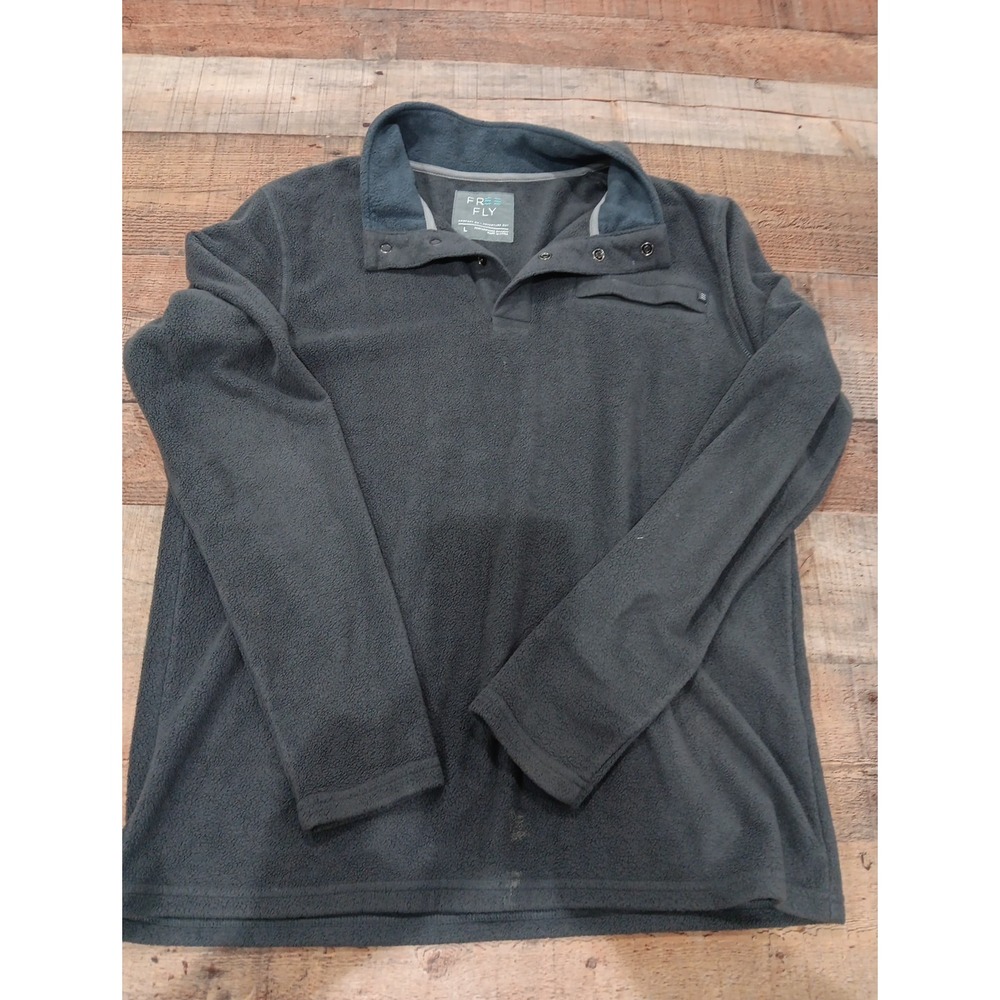 Free Fly Pullover Mens Large Performance Bamboo Fleece Snap  Long Sleeve 2423